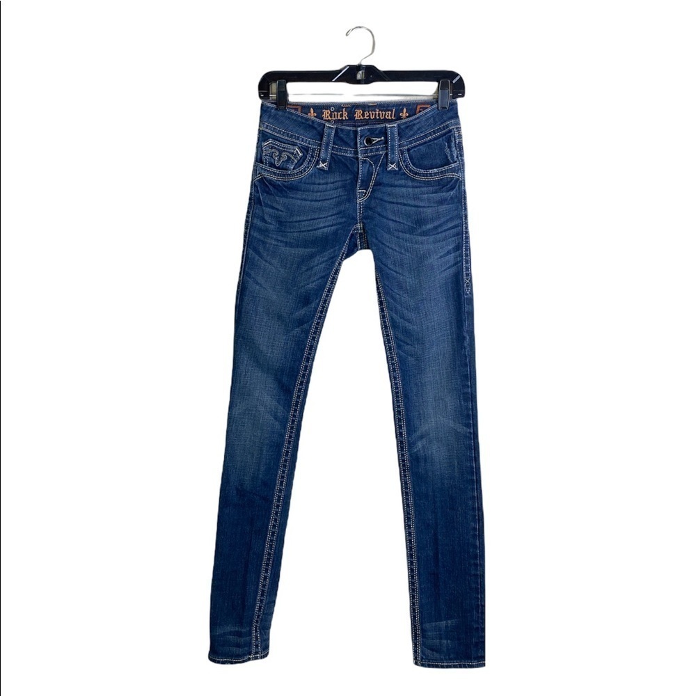 Rock Revival Deborah Boot Low Rise Bootcut Thick Stitch Jeans